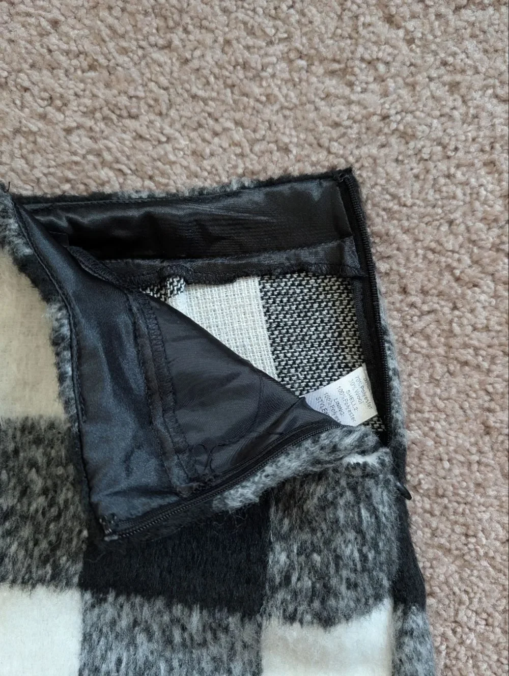 Mustard Seed Womens Black White Plaid Flavia High Rise Fuzzy Shorts Size Medium